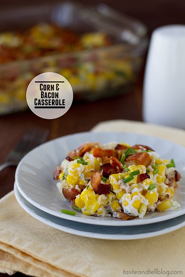 Corn and Bacon Casserole | www.tasteandtellblog.com