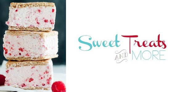 Raspberry Greek Yogurt Ice Cream Sandwiches by Sweet Treats and More