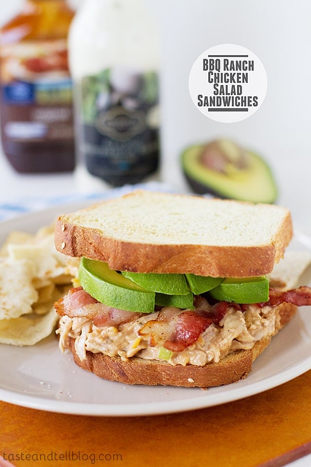 BBQ Ranch Chicken Salad Sandwiches | www.tasteandtellblog.com