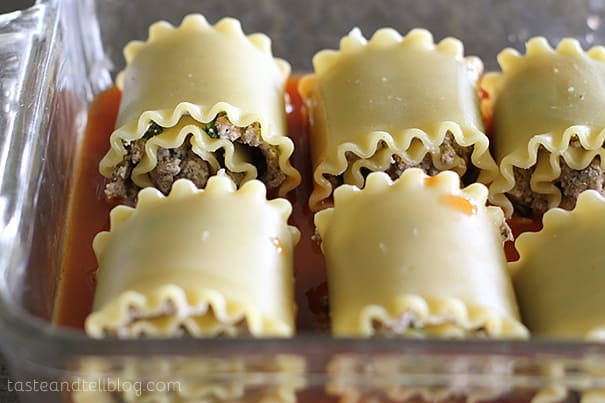Mexican Lasagna Roll Ups | www.tasteandtellblog.com