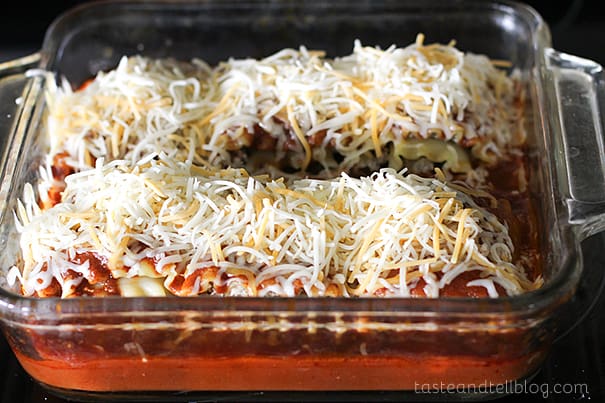 Mexican Lasagna Roll Ups | www.tasteandtellblog.com