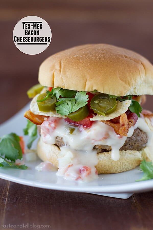 Tex-Mex Bacon Cheeseburgers | www.tasteandtellblog.com