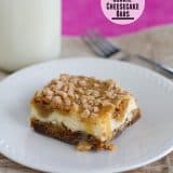 Caramel Cookie Cheesecake Bars | www.tasteandtellblog.com