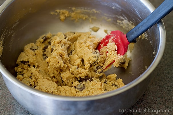 Cookie crust dough for Caramel Cookie Cheesecake Bars.
