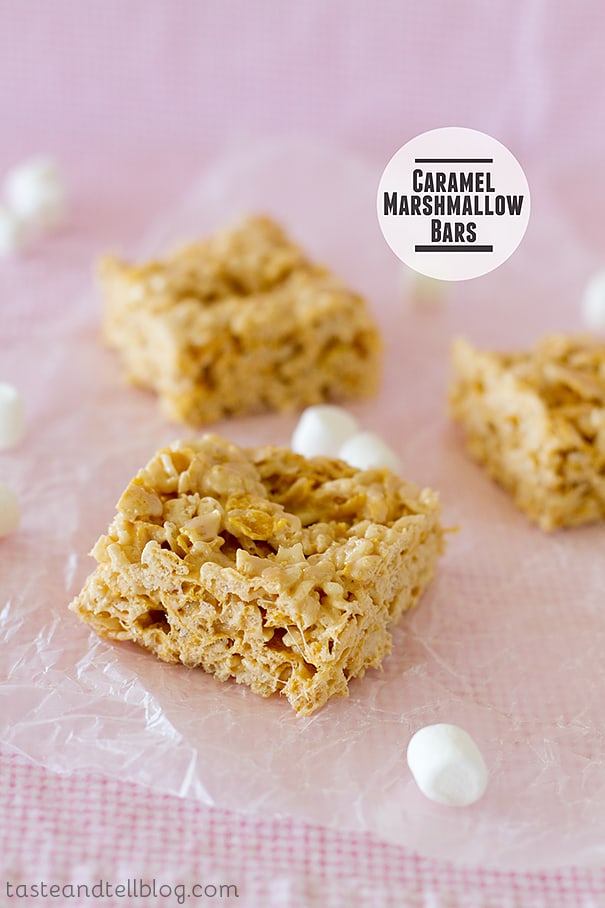 Caramel Marshmallow Bars | www.tasteandtellblog.com