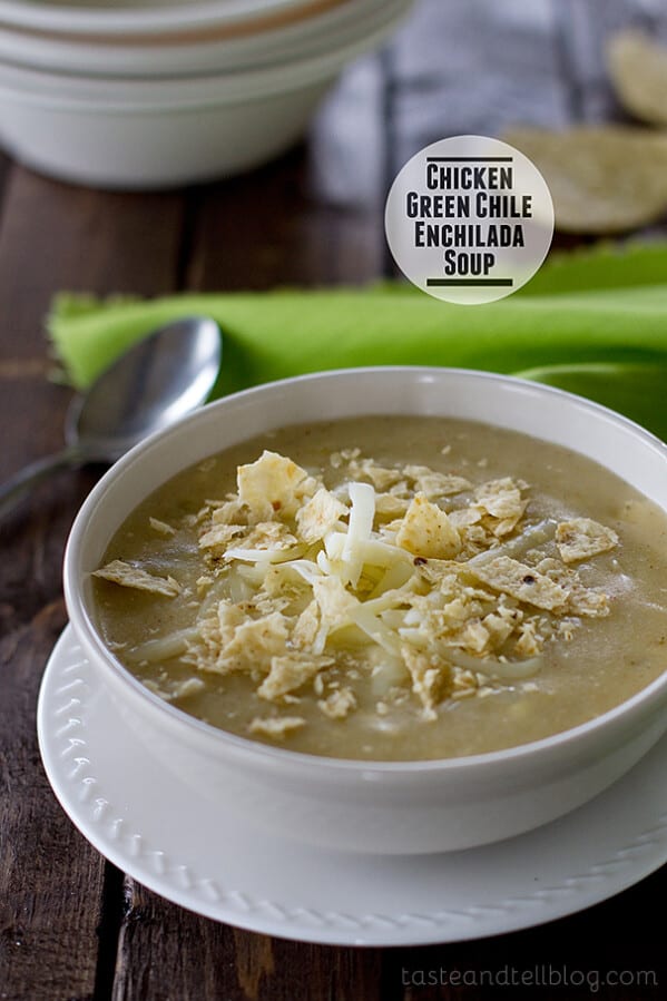 Chicken Green Chile Enchilada Soup | www.tasteandtellblog.com