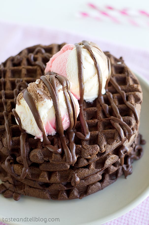 Chocolate Waffles a la Mode Taste and Tell