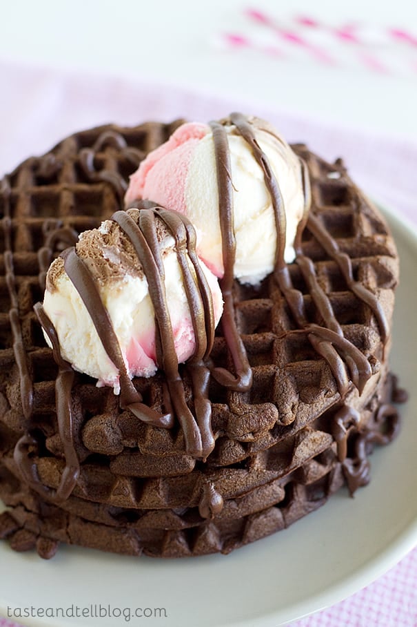 Chocolate Waffles a la Mode | www.tasteandtellblog.com