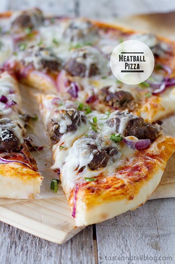 Meatball Pizza | www.tasteandtellblog.com