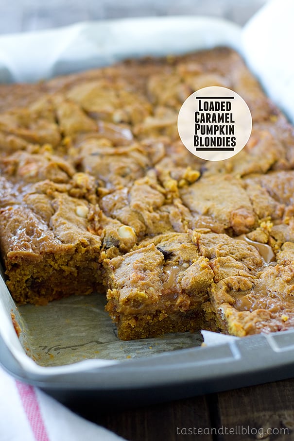 Caramel Pumpkin Blondies | Sweet Treats to Bake This Fall | Sweet Treats List