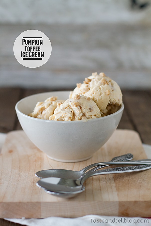 Pumpkin Toffee Ice Cream | www.tasteandtellblog.com