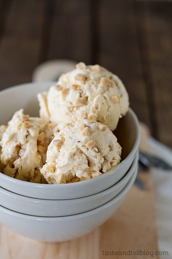Pumpkin Toffee Ice Cream | www.tasteandtellblog.com