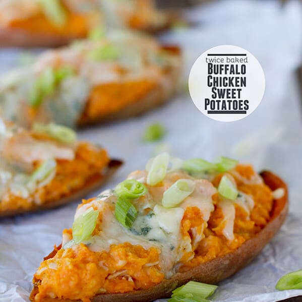 Twice Baked Buffalo Chicken Sweet Potatoes | Taste and Tell
