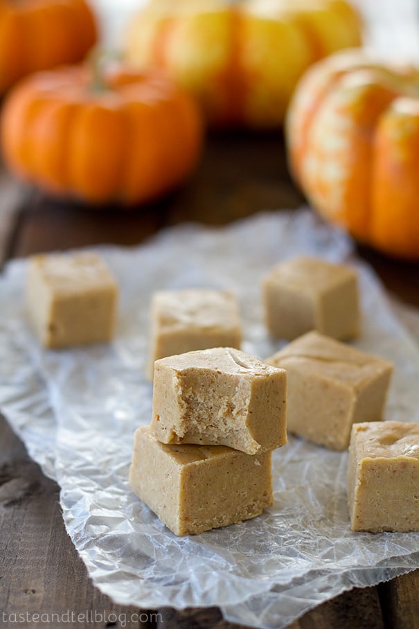 This holiday Pumpkin Fudge recipe brings the taste of the season with pumpkin, white chocolate and marshmallow.