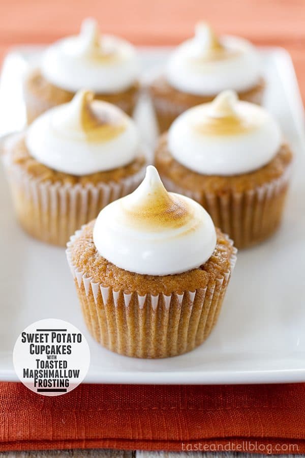 Sweet Potato Cupcakes with Toasted Marshmallow Frosting Taste and Tell