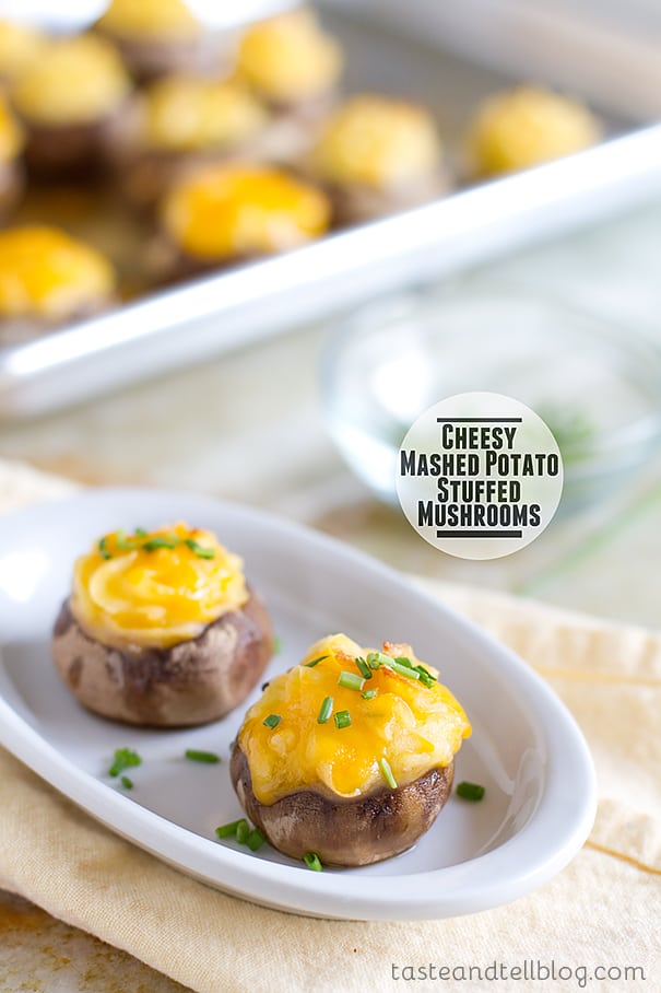 Cheesy Mashed Potato Stuffed Mushrooms Taste and Tell