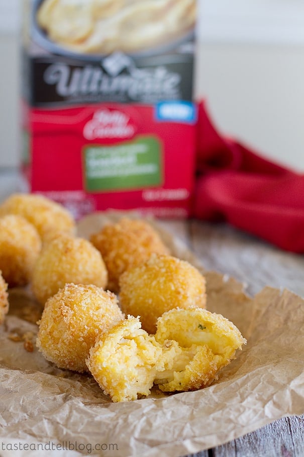 Fried Loaded Mashed Potato Balls from www.tasteandtellblog.com