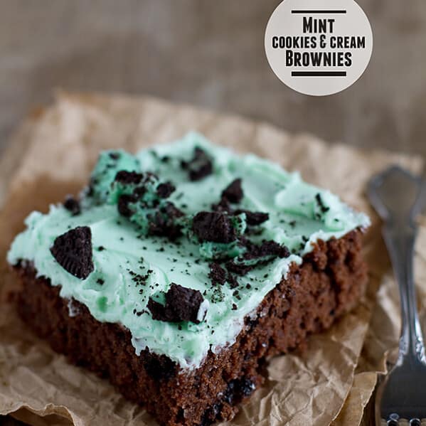 Mint Cookies and Cream Brownies from www.tasteandtellblog.com