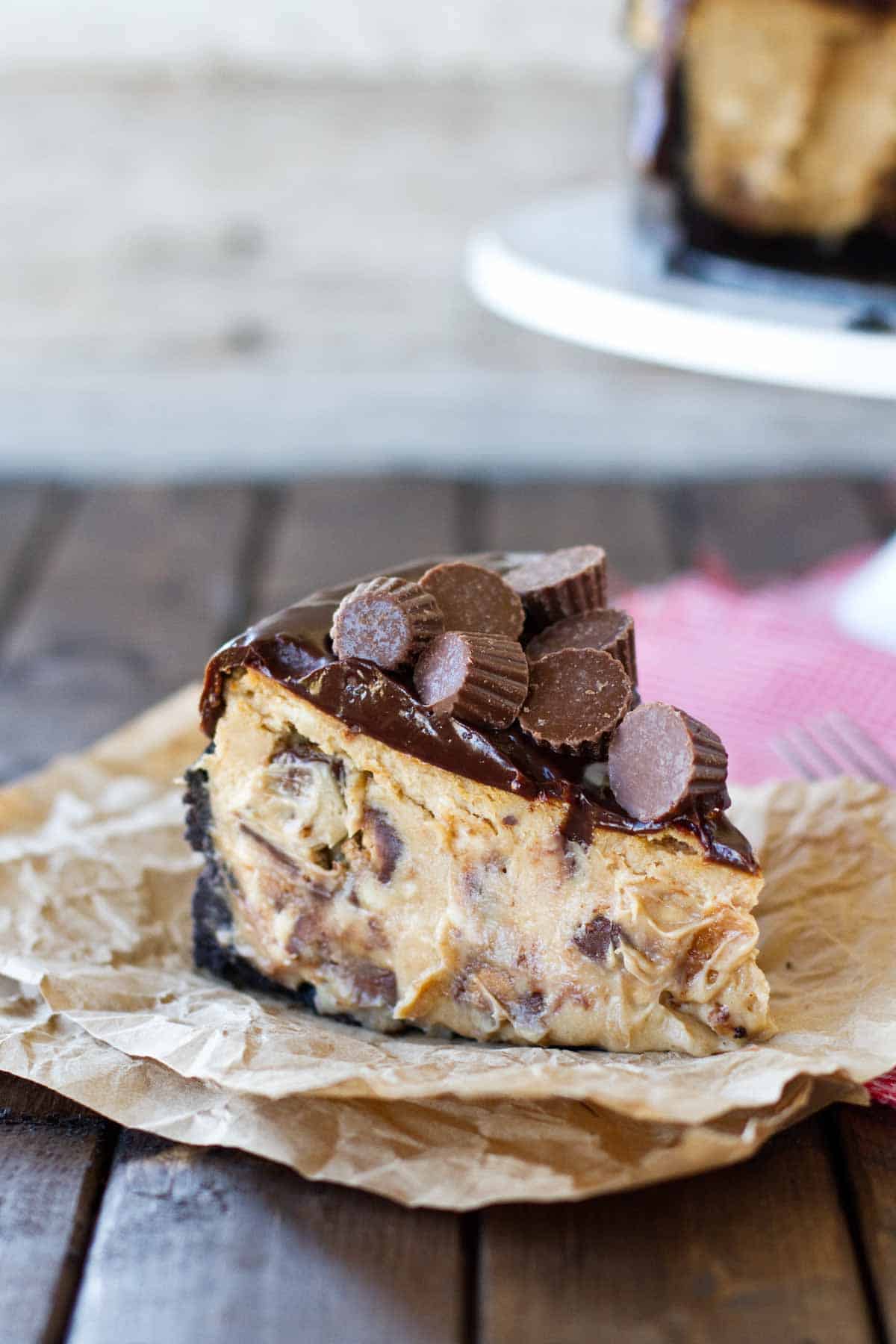 slice of Reese's Peanut Butter Cheesecake.