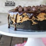 Reese's Peanut Butter Cheesecake with text overlay
