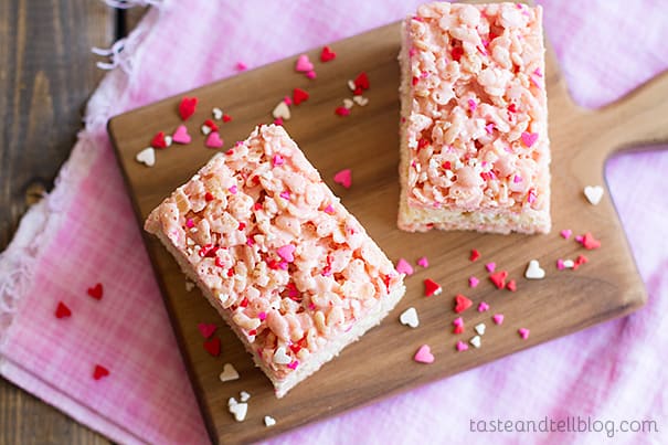 Layered Strawberry Rice Krispies Treats