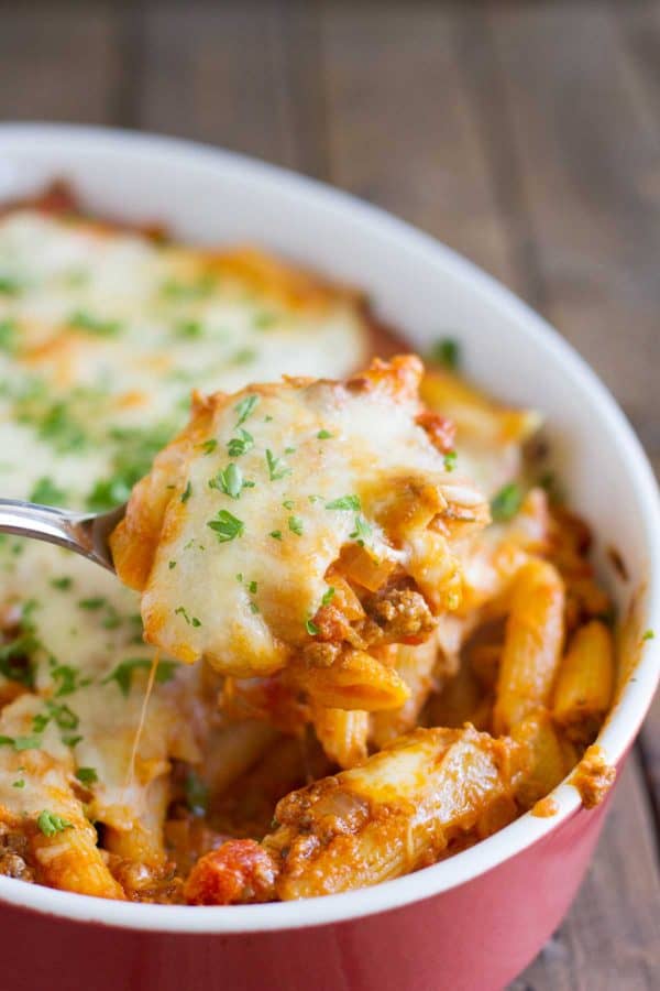 Easy Penne Pasta Bake with Ground Beef - Taste and Tell