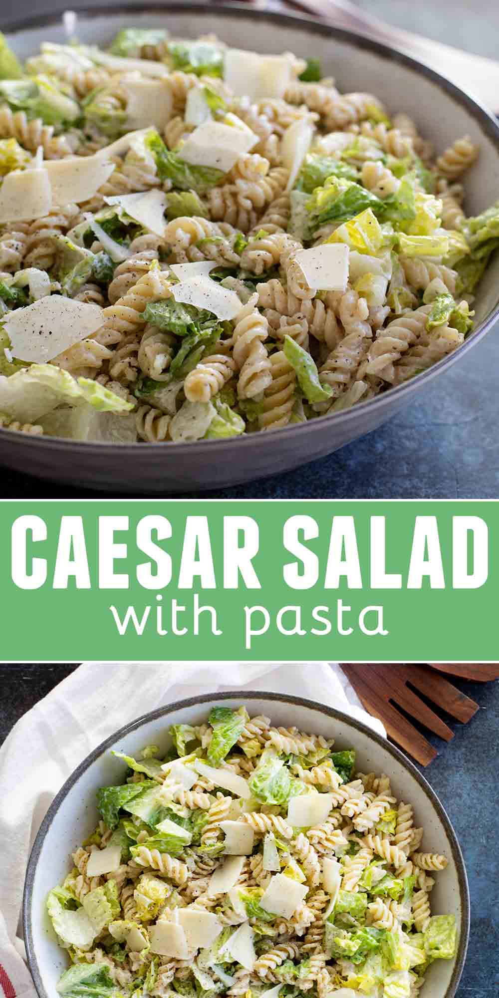 Caesar Salad with Pasta with Homemade Caesar Dressing Taste and Tell