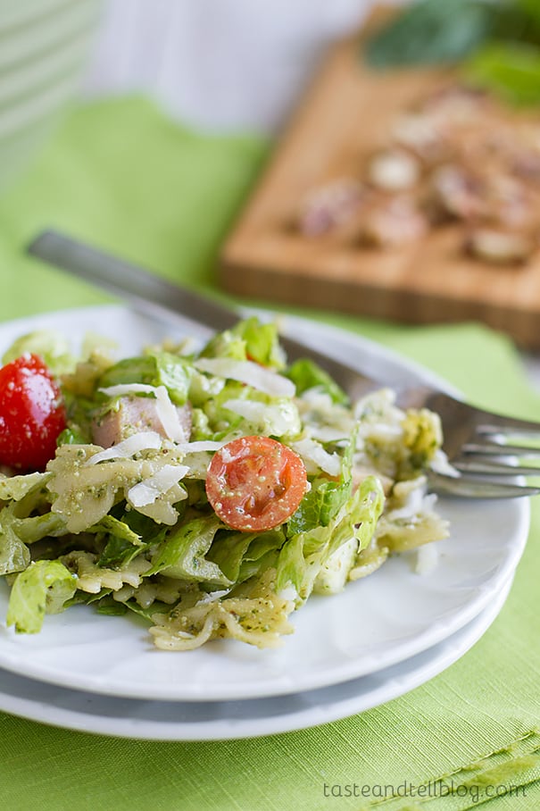 Pesto Pasta and Ham Salad