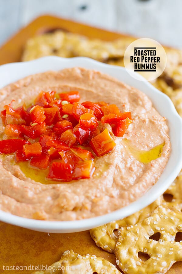 Roasted Red Pepper Hummus on Taste and Tell