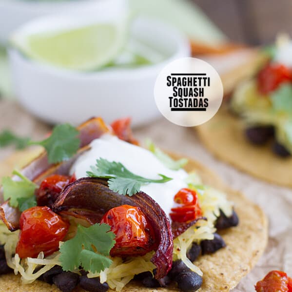 Spaghetti Squash Tostadas on Taste and Tell