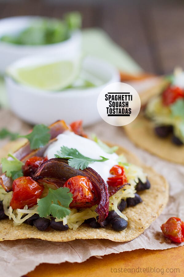 Spaghetti Squash Tostadas on Taste and Tell