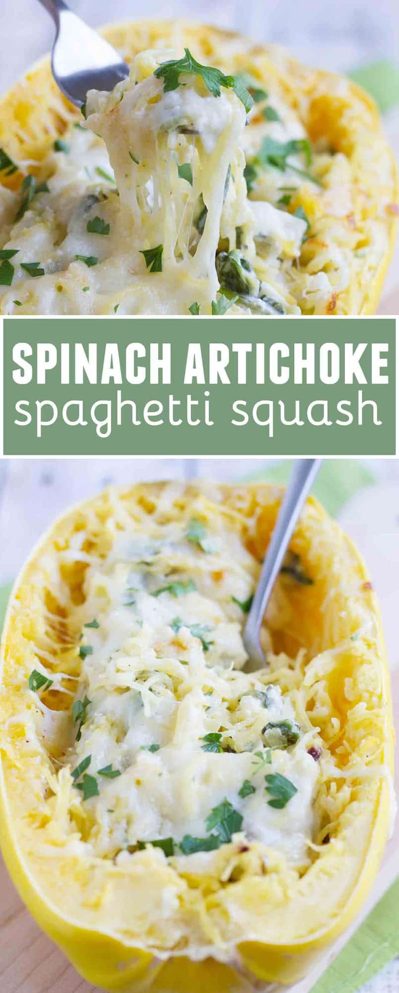 Spinach Artichoke Spaghetti Squash Recipe - Taste and Tell