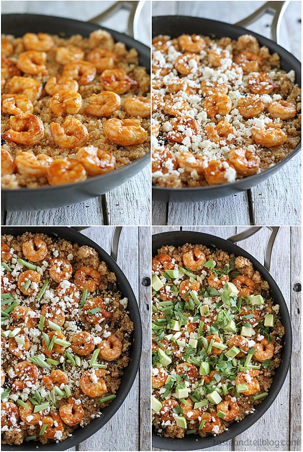 collage for Southwestern Shrimp Quinoa Recipe