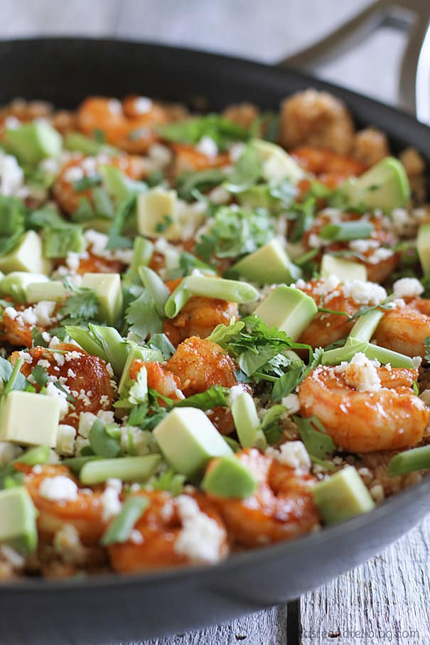 Fresh Toppings on Southwestern Shrimp Quinoa Recipe