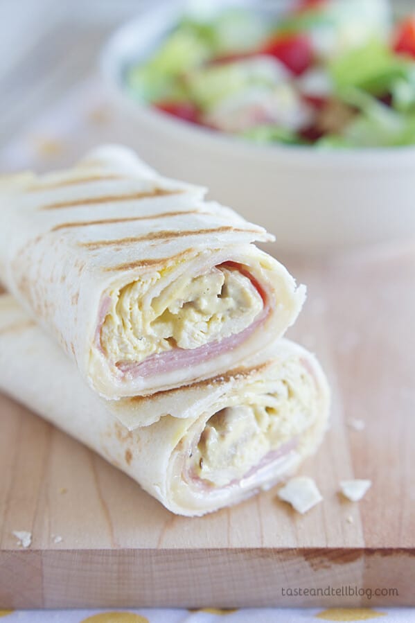 Grilled Chicken Cordon Bleu Wraps