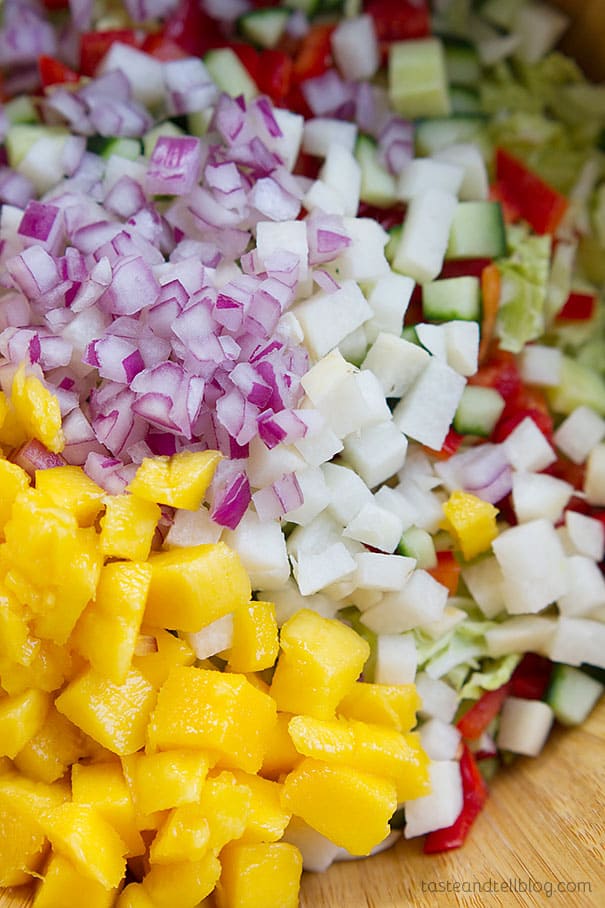 Mango Chicken Salad - fresh and full of flavor - great to eat as a salad or turn into a wrap or sandwich.