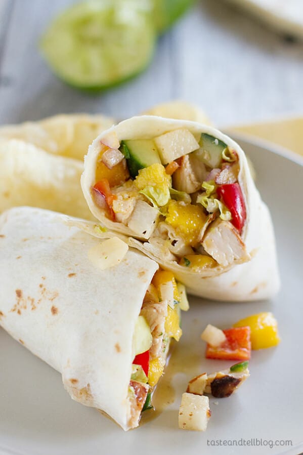 Mango Chicken Salad - chicken, mango and lots of veggies - Serve on tortillas as a wrap, on a sandwich, or just straight from the bowl!
