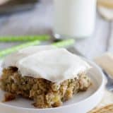 This Pineapple Zucchini Cake with Cream Cheese Frosting is a zucchini cake with a twist. With pineapple and coconut that go throughout, this is a cake that is moist and addictive. It is topped off with a silky cream cheese frosting for the perfect finish.