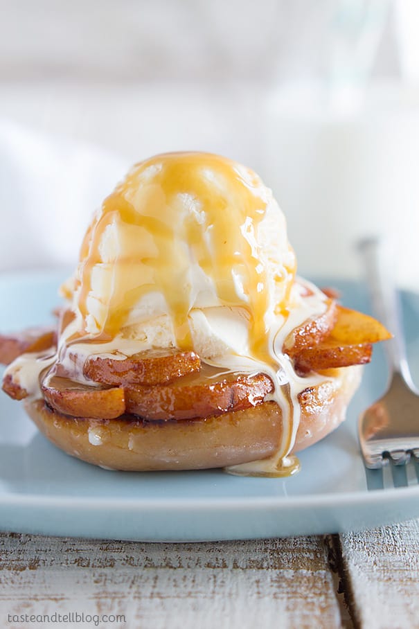 Grilled Doughnut and Pear Sundae Recipe