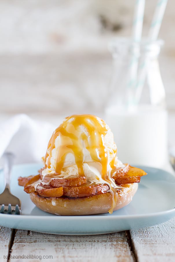 Fast and Easy Dessert - Grilled Doughnut and Pear Sundae Recipe