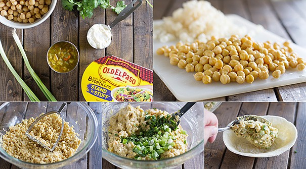 Easy lunch idea - Mashed Chickpea and Green Chile Bowls