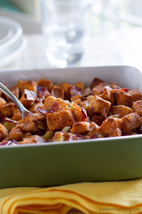 BBQ Bacon Stuffing - something different for Thanksgiving