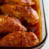 Candied Chicken in a baking dish.