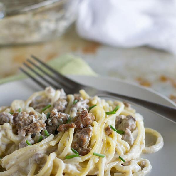 Beef and Blue Cheese Baked Spaghetti - not your typical baked spaghetti, this version is packed with flavor!