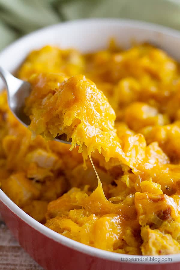 This Butternut Squash and Turkey Casserole is a great way to use up your turkey leftovers!