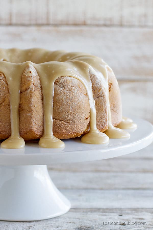 Caramel Apple Bundt Cake - This easy, yet impressive looking Caramel Apple Bundt Cake is perfect to serve to holiday guests. Don’t skip the caramel icing - it totally makes this cake!