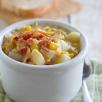 Crockpot Corn Chowder in a bowl.