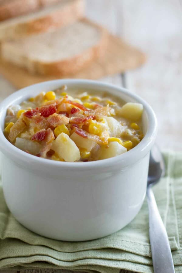 Crockpot Corn Chowder in a bowl.