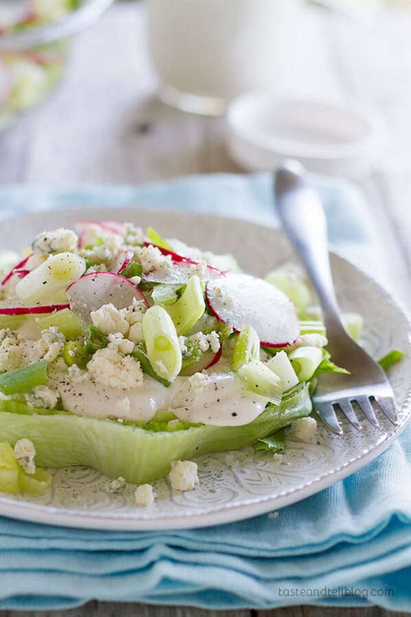 Iceberg Salad with Homemade Blue Cheese Dressing Taste and Tell