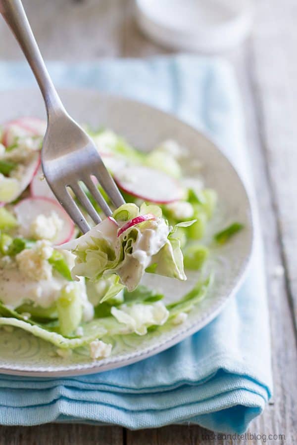 Iceberg Salad with Homemade Blue Cheese Dressing Taste and Tell